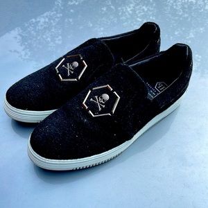 Philipp Plein Italian skull slip on size 44, (USA 11)